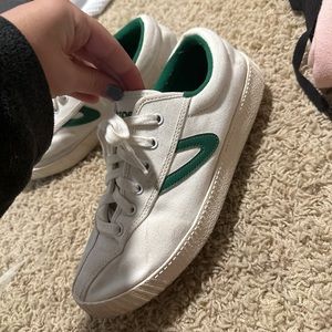 Tretorn white and green sneakers